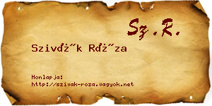 Szivák Róza névjegykártya
