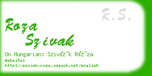 roza szivak business card